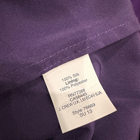 J. Crew One Shoulder Long Gown Plum Silk Dress - Picture 8 of 8